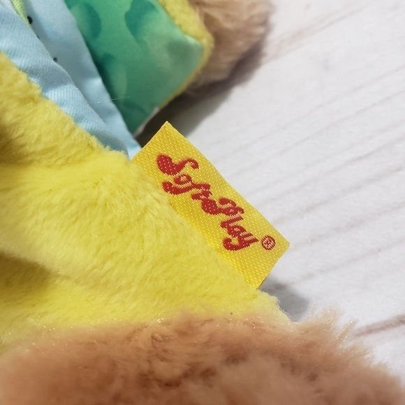 Soft Play Teddy Bear Plush Stuffed Animal Book With Bell Rattle Crinkle Tail 8" - Picture 4 of 10